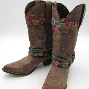 Durango Crush Accessorized Cowgirl Boots Women's 11M 12” Lifestyle Brown
